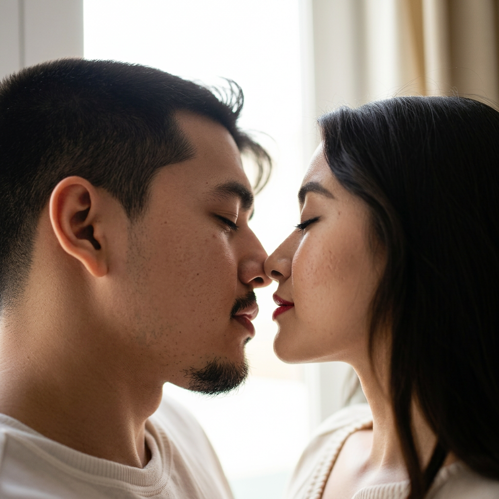 Young couple sharing a tender moment